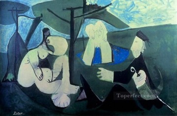 抽象的かつ装飾的 Painting - Le dejenuer sur l Herbe Manet 4 1960 キュビスム